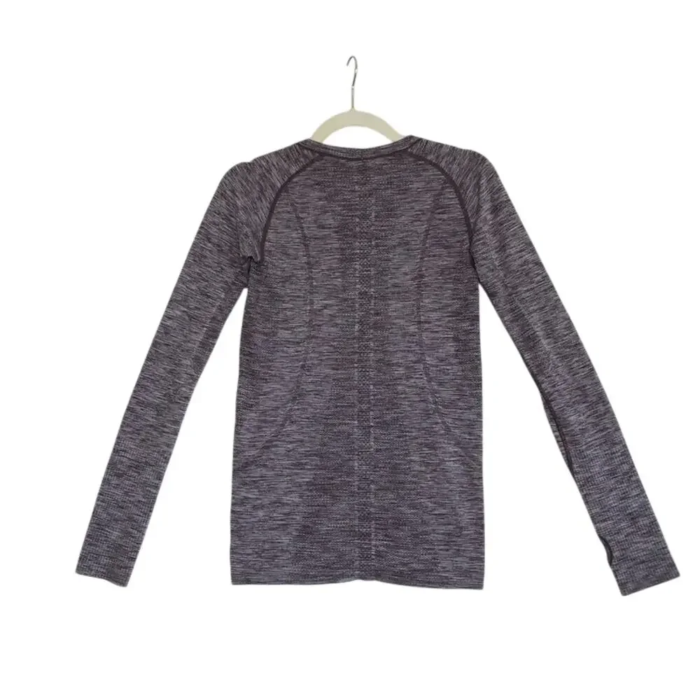 LULULEMON Swiftly Tech Long Sleeve Crew Top Sz 6 Burgundy Running Yoga Everyday